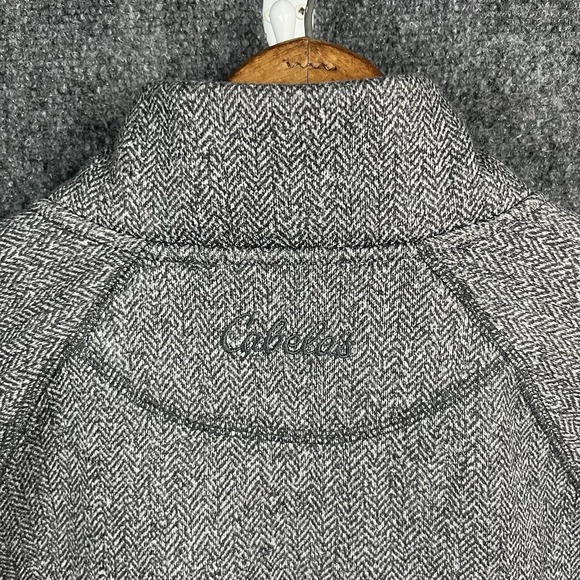 Cabela's Men's L Classic Gray Herringbone 1/4 Zip Fleece Casual Outdoors Golf - Picture 8 of 11
